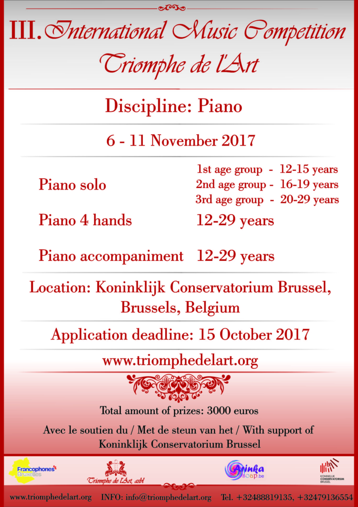 3rd International Music Competition Triomphe de l'Art in discipline Piano