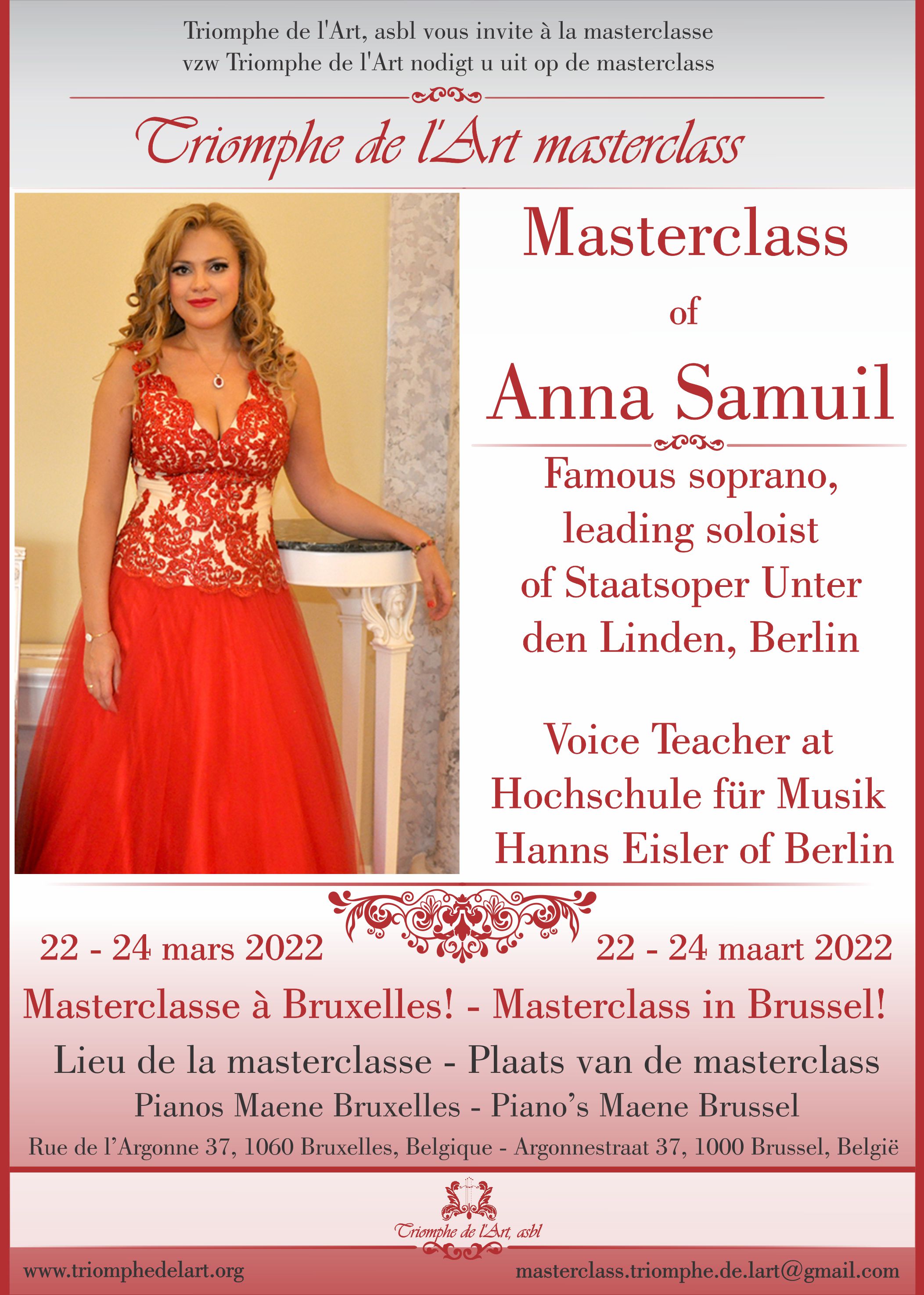 Anna Samuil masterclasse de chant mars 2022
