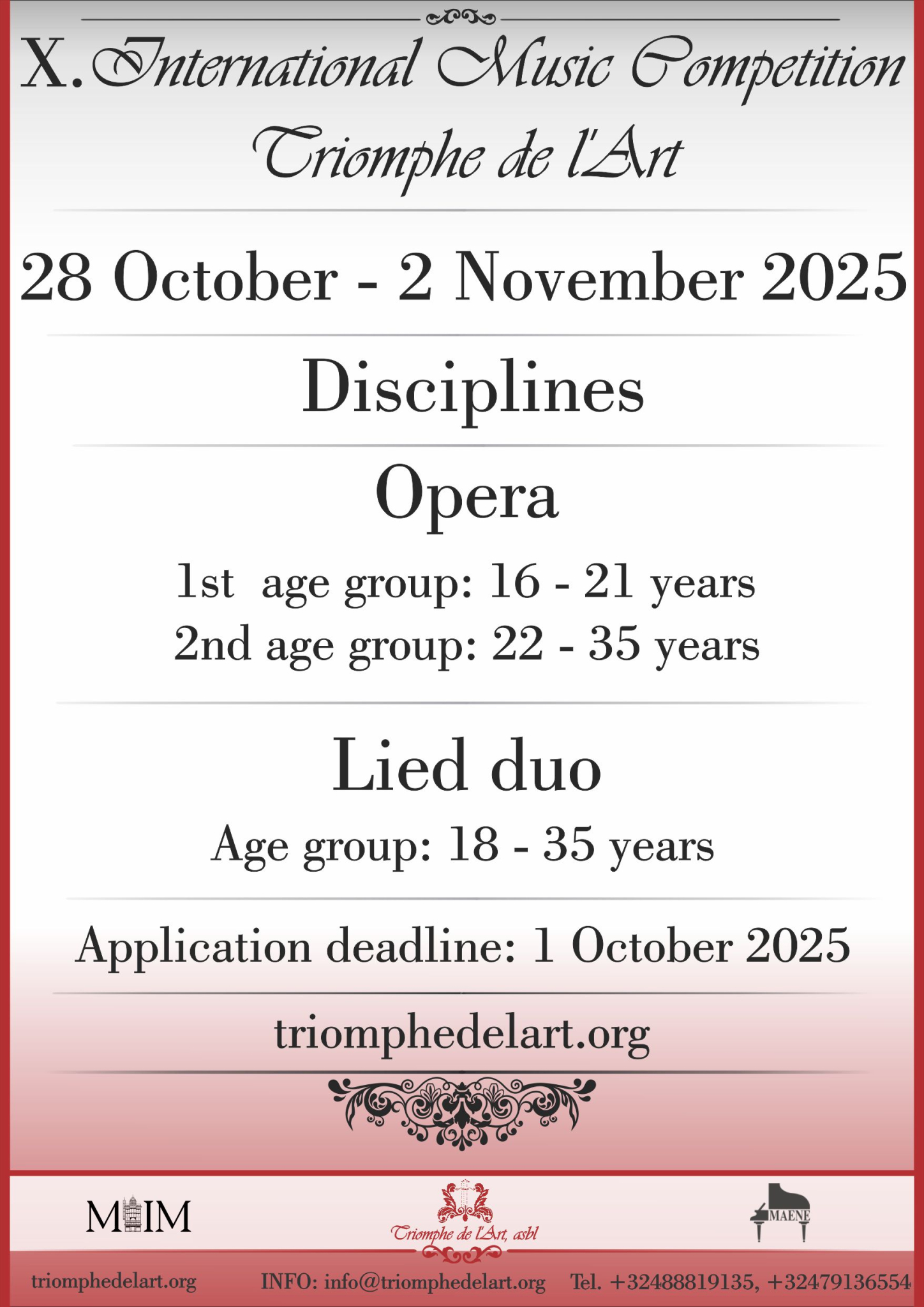 X International Music Competition Triomphe De L Art Opera Lied Duo