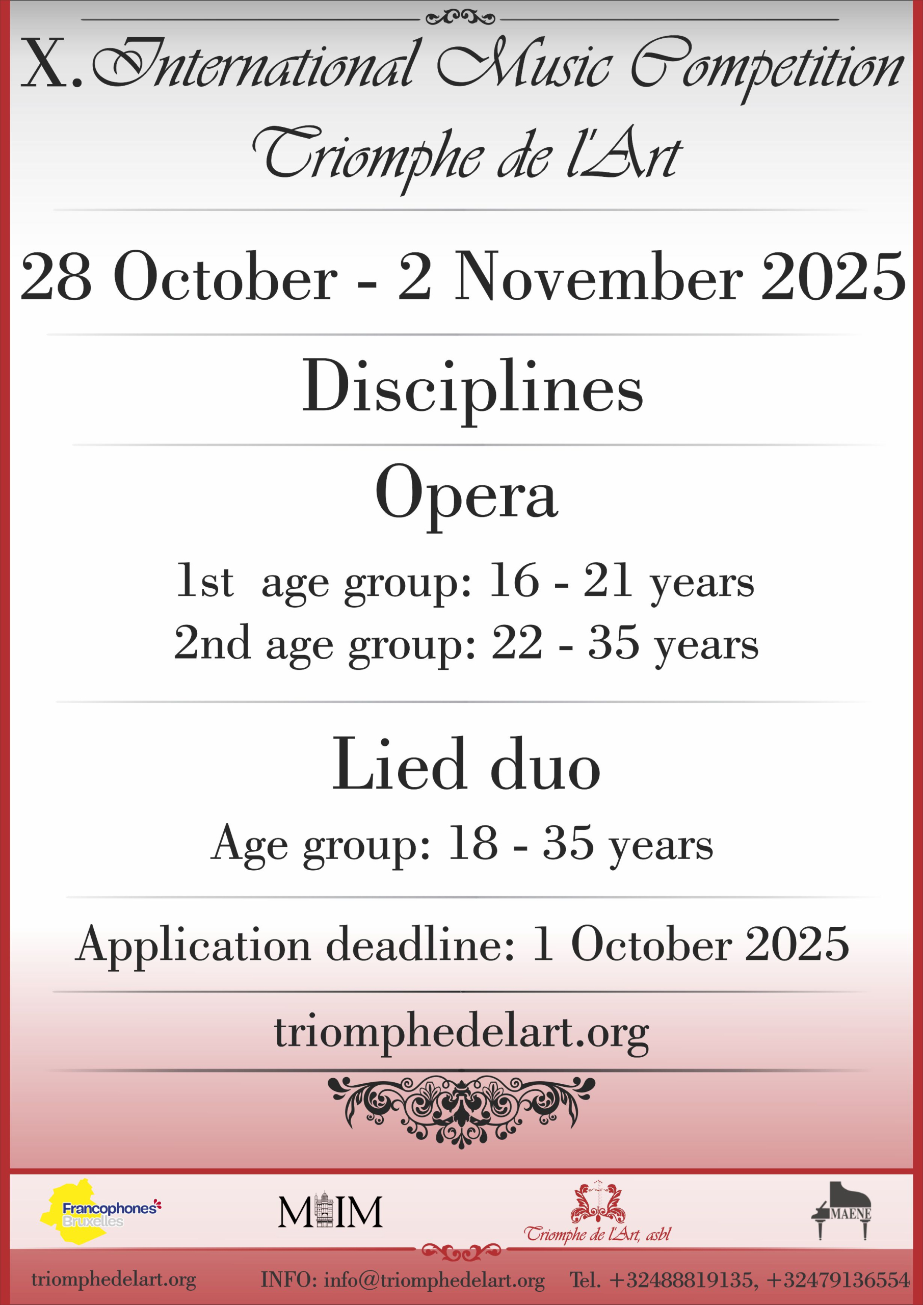 X. Concours International de Musique Triomphe de l'Art